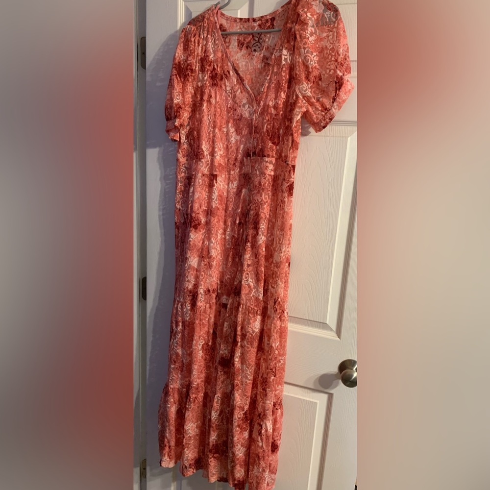 TORRID Pink lace dress with pink slip dress NWOT